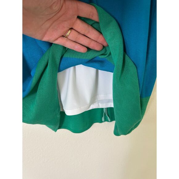 Misook Dress Women's M  Colorblock‎ Sleeveless Sheath Dress Tank knit blue green - Picture 8 of 11
